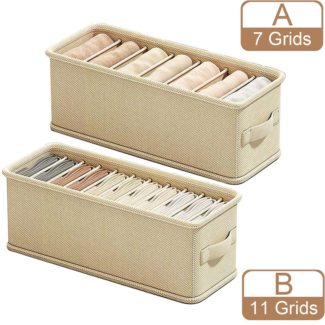 Sock Organizer Tray - 6/7 Grids Drawer Organizer Bras Underwear