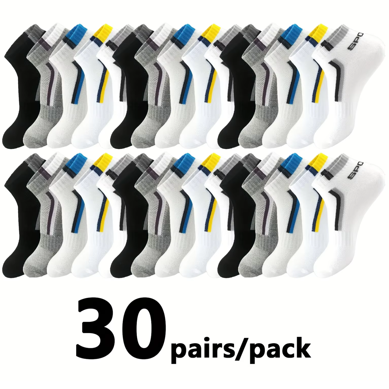 30Pairs Men's Mesh Breathable  - огляд і ціна Ankle Sock Low Cut