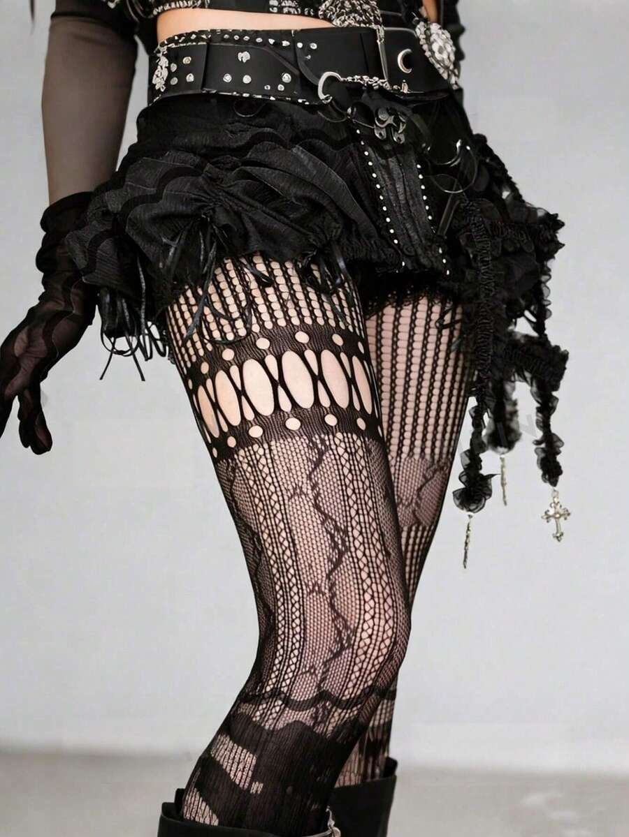 1pc Asymmetric Hollow Fishnet  - огляд і ціна Fishnet Stocking Women