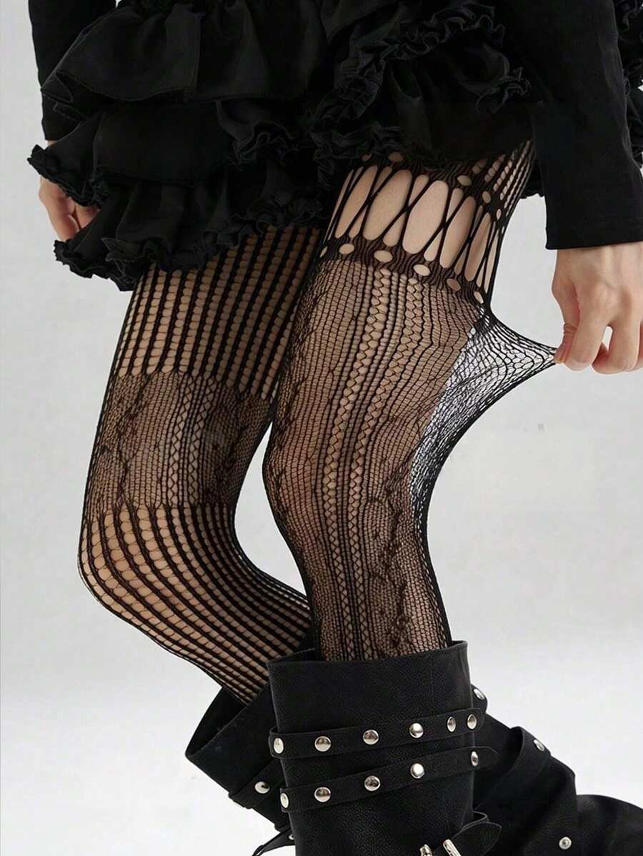 1pc Asymmetric Hollow Fishnet  - огляд і ціна Fishnet Stocking Women