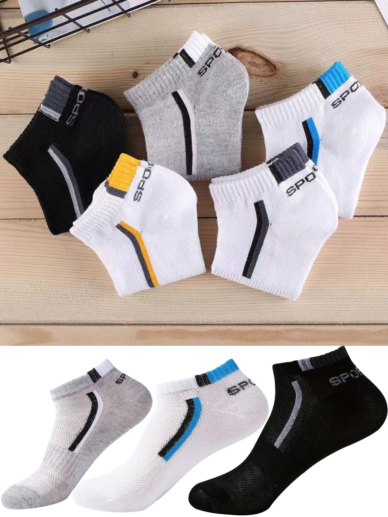 5Pair Men's Anti-Slip Ankle Bo - огляд і ціна Ankle Sock Low Cut