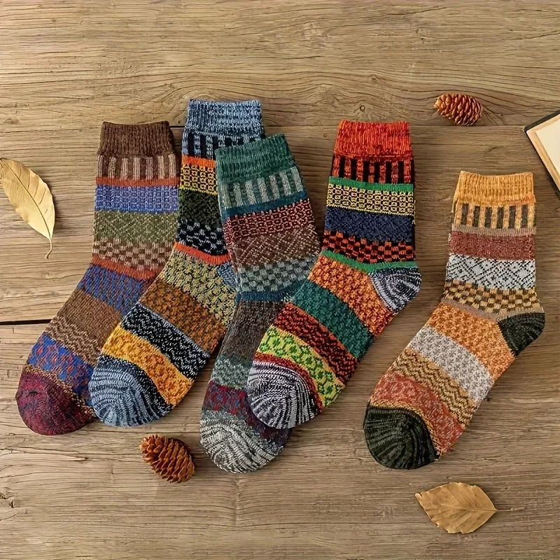 5 pairs of retro ethnic style  - огляд і ціна Thermal Sock Winter