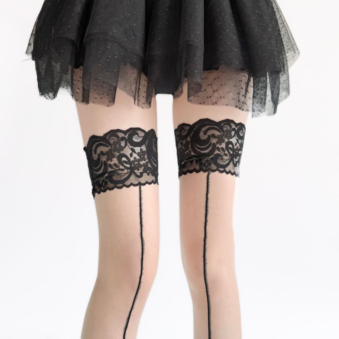 Lace Top Sheer Thigh High Stoc - огляд і ціна Thigh High Sock Stay Up
