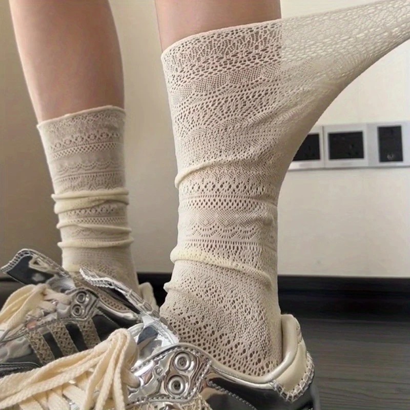 1/4 Pairs Women Lace Trimmed K - огляд і ціна Knee High Sock Women