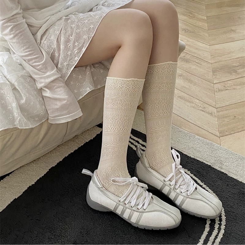 1/4 Pairs Women Lace Trimmed K - огляд і ціна Knee High Sock Women