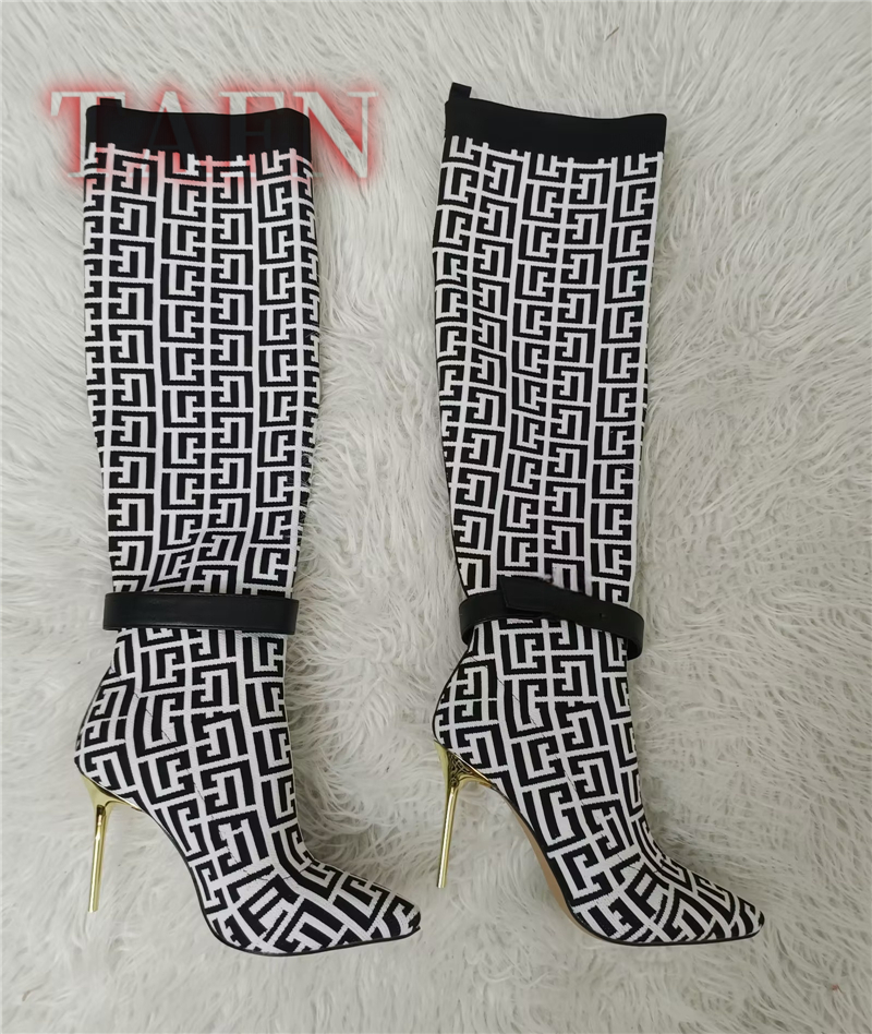 Women Stretch Sock Boots Fashi - огляд і ціна Knee High Sock Women
