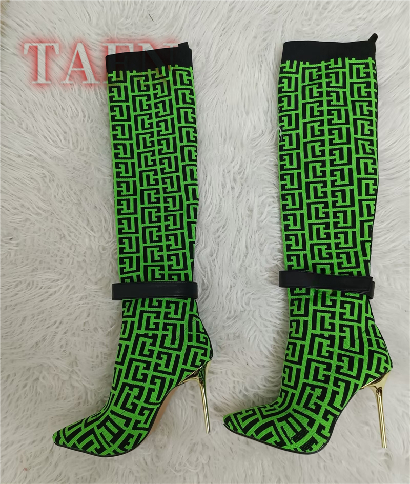 Women Stretch Sock Boots Fashi - огляд і ціна Knee High Sock Women