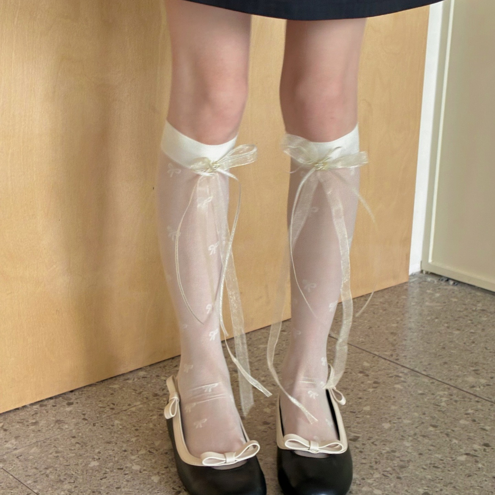 Sweet Bow Lace Sunscreen Calf  - огляд і ціна Silk Sock Bamboo