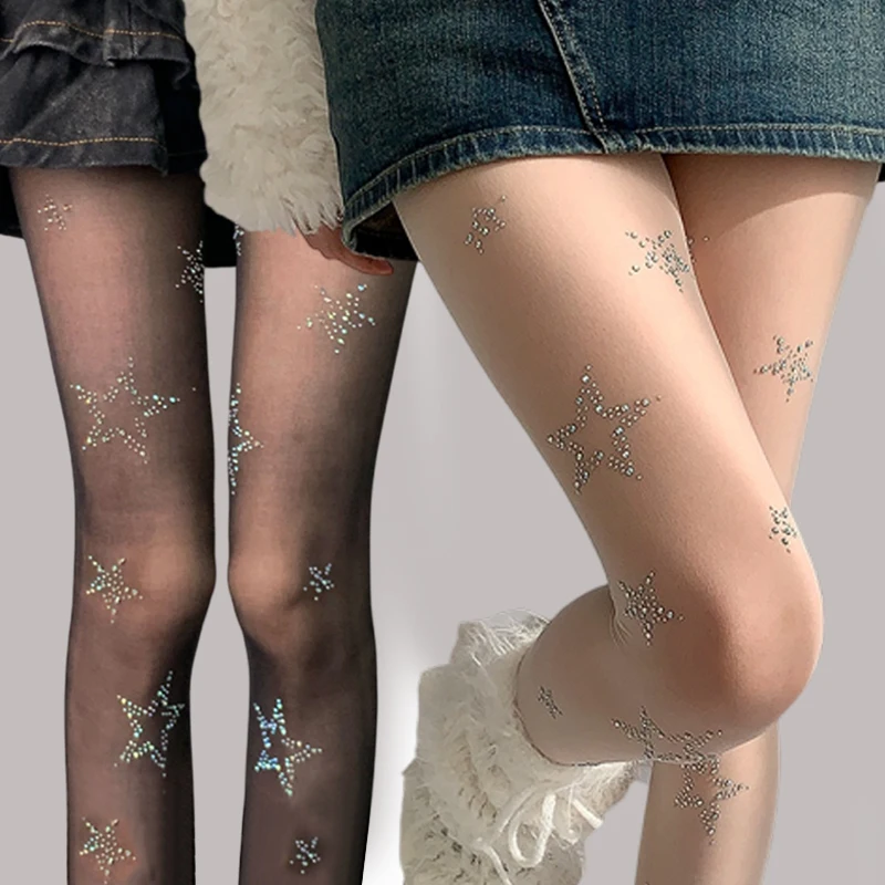 Y2k Star Diamond Rhinestone Fi - огляд і ціна Fishnet Stocking Women