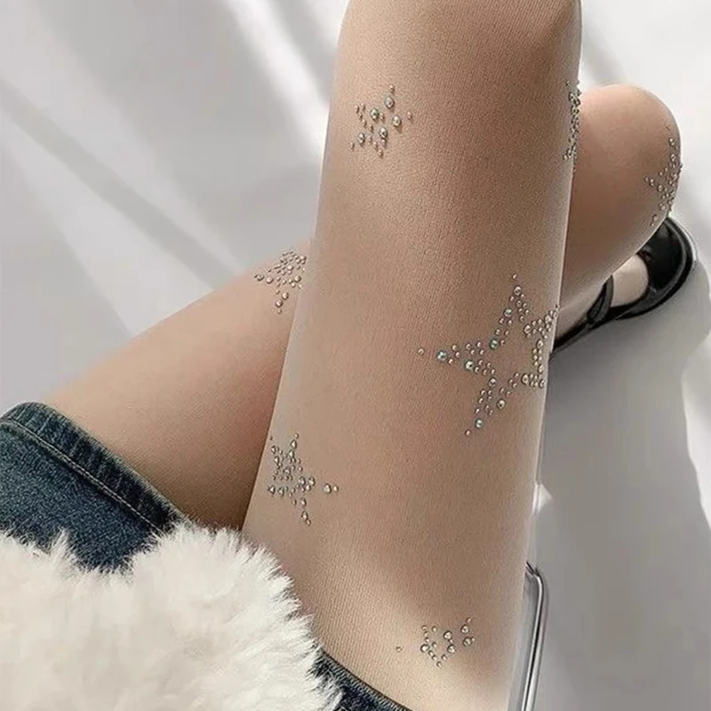 Y2k Star Diamond Rhinestone Fi - огляд і ціна Fishnet Stocking Women