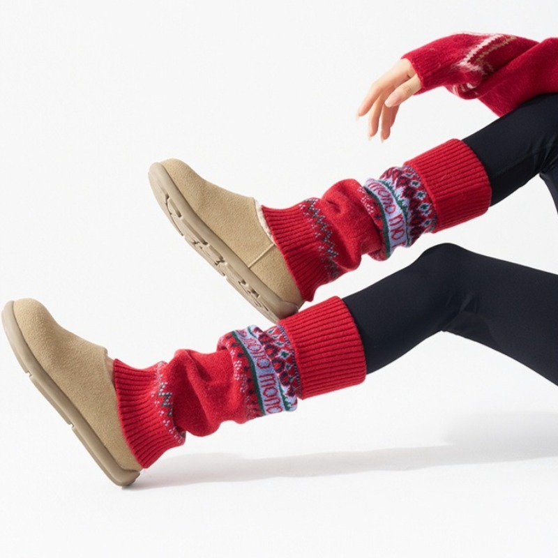 ​Fair Isle Knitted Leg Warmers - огляд і ціна Boot Sock Slouchy