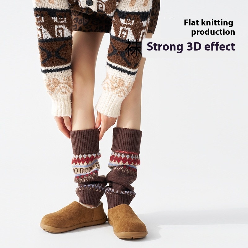 ​Fair Isle Knitted Leg Warmers - огляд і ціна Boot Sock Slouchy