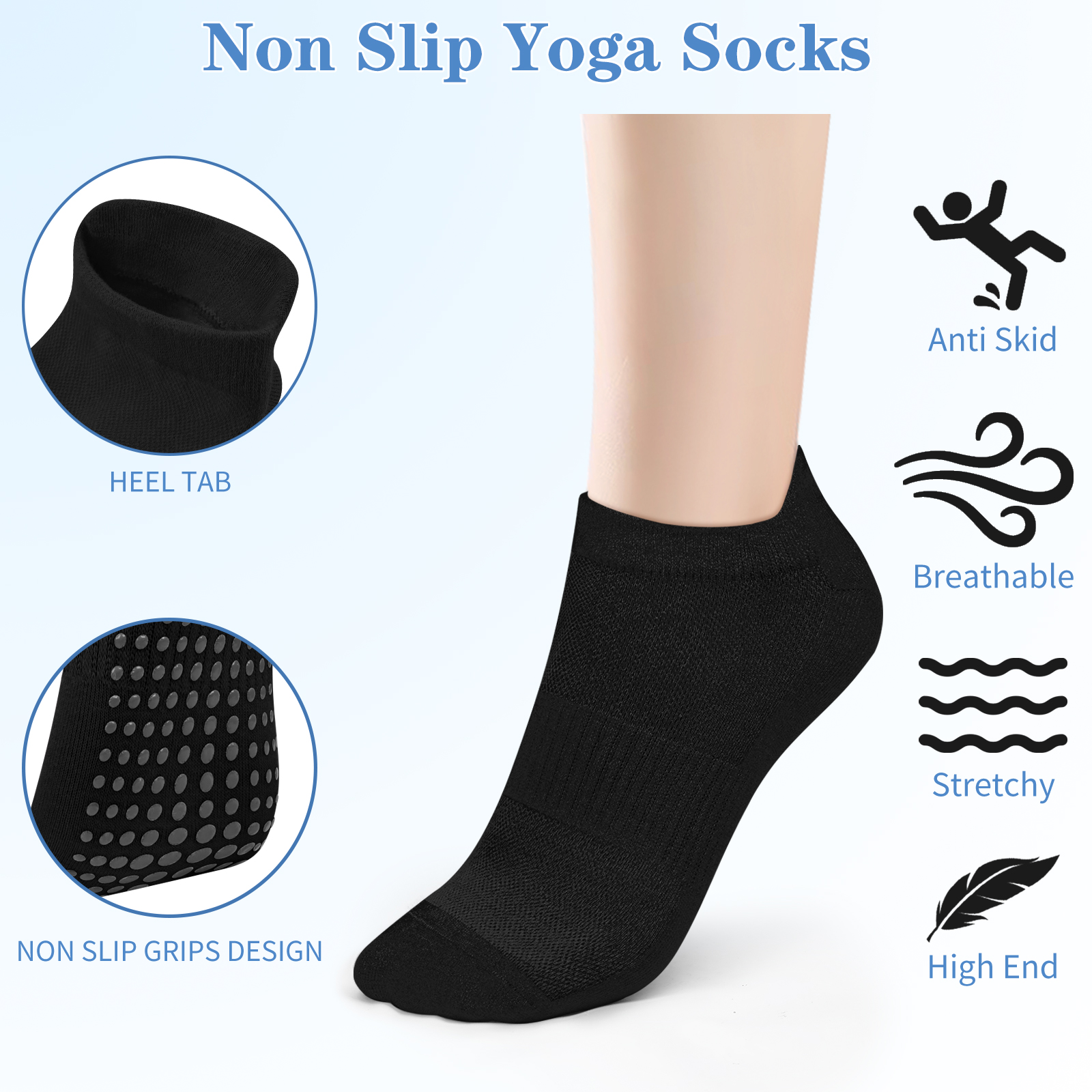 3 Pairs Yoga Socks Women Cotto - огляд і ціна Grip Sock Yoga